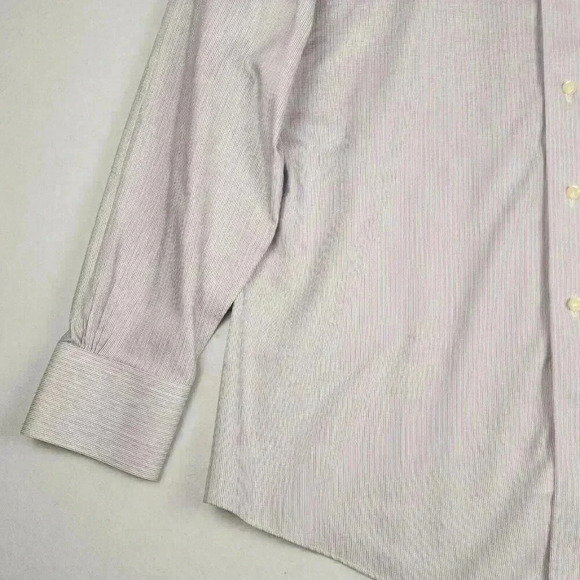 Brooks Brothers Mens Regent Dress Shirt Sz 16 4-5 Non Iron Red Blue Pinstripe - Picture 7 of 16